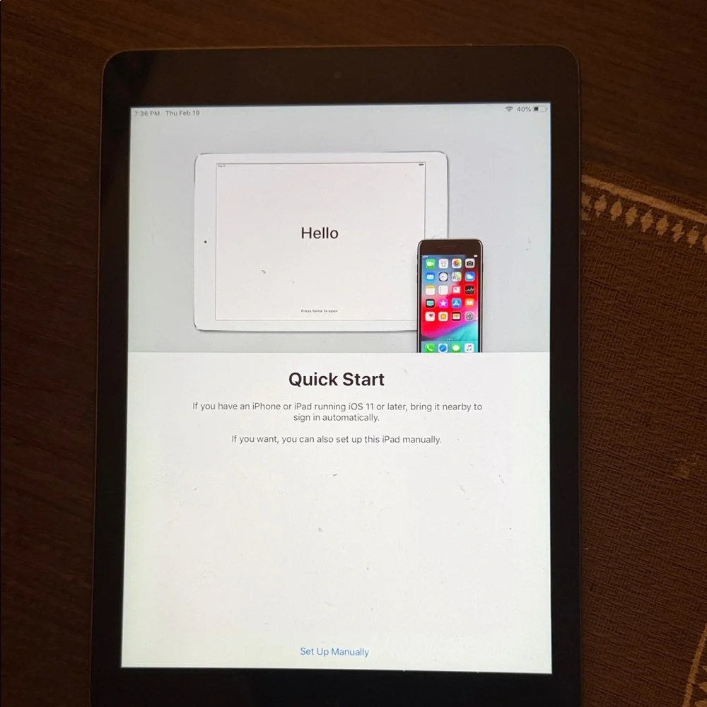 Just part blocked Apple Tablet with Black Frame